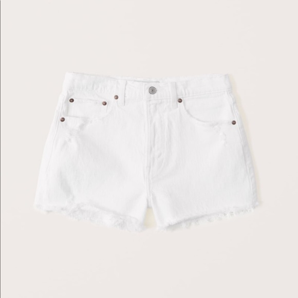 Abercrombie Curve Love High Rise Mom Shorts size 28 White - Picture 4 of 5